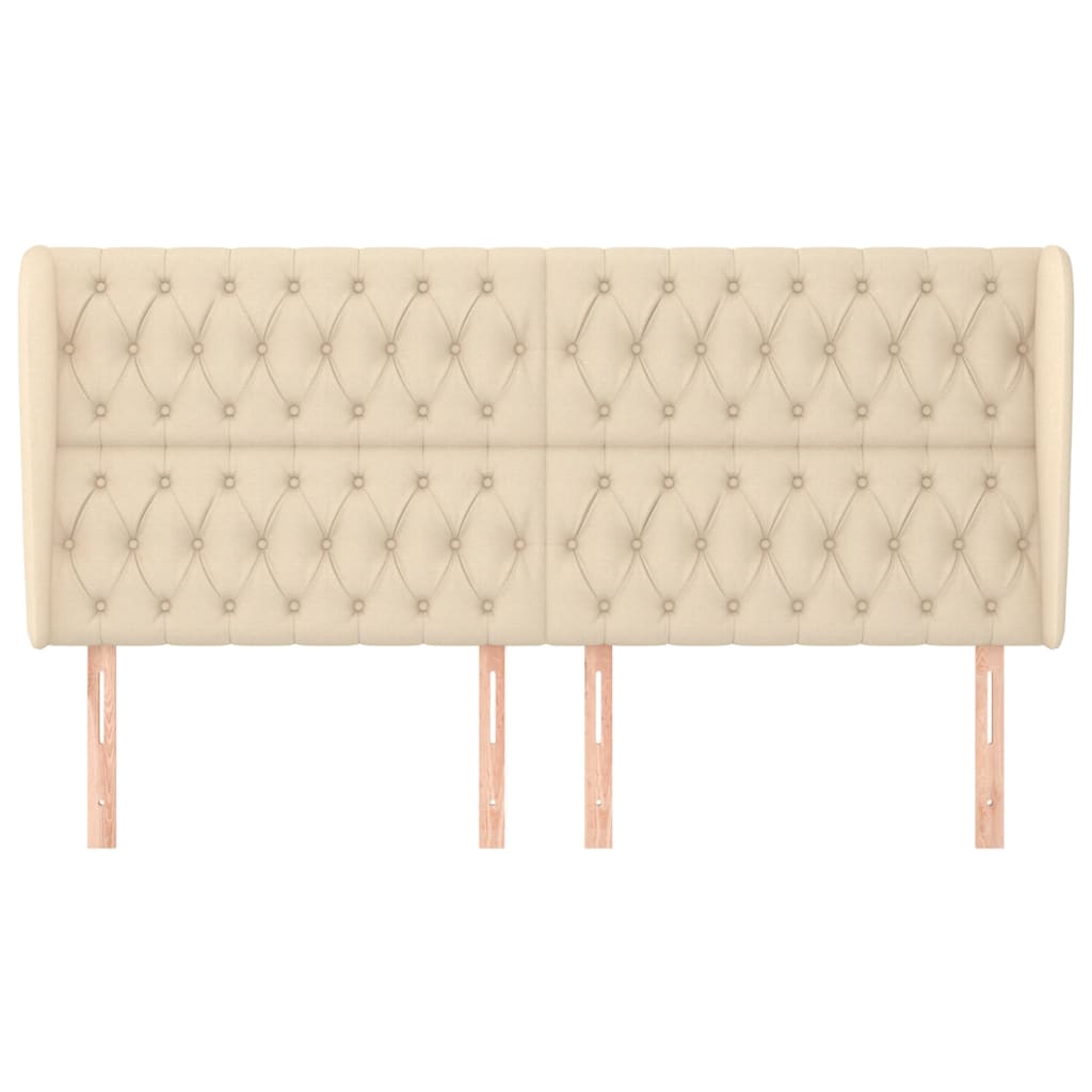 vidaXL Kopfteil mit Ohren Creme 183x23x118/128 cm Stoff