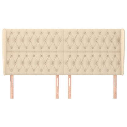 vidaXL Kopfteil mit Ohren Creme 183x23x118/128 cm Stoff
