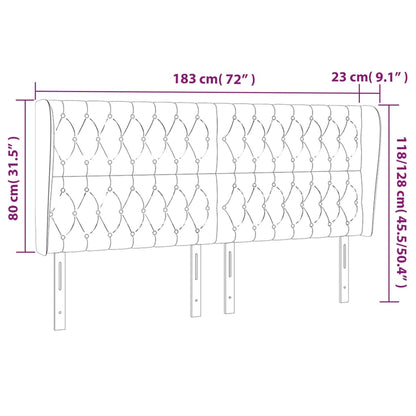 vidaXL Kopfteil mit Ohren Creme 183x23x118/128 cm Stoff