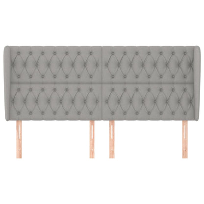 vidaXL Kopfteil mit Ohren Hellgrau 203x23x118/128 cm Stoff