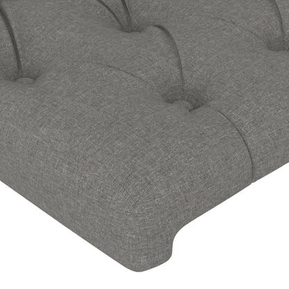 vidaXL Kopfteil mit Ohren Dunkelgrau 203x23x118/128 cm Stoff