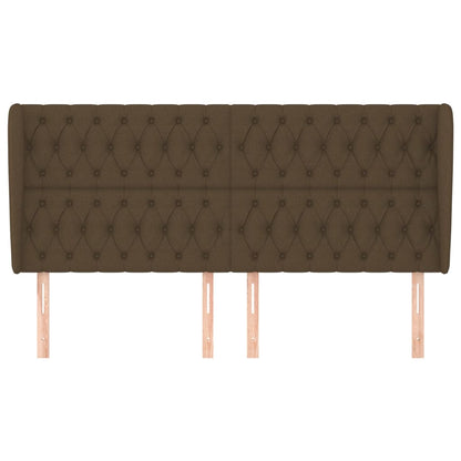 vidaXL Kopfteil mit Ohren Dunkelbraun 203x23x118/128 cm Stoff