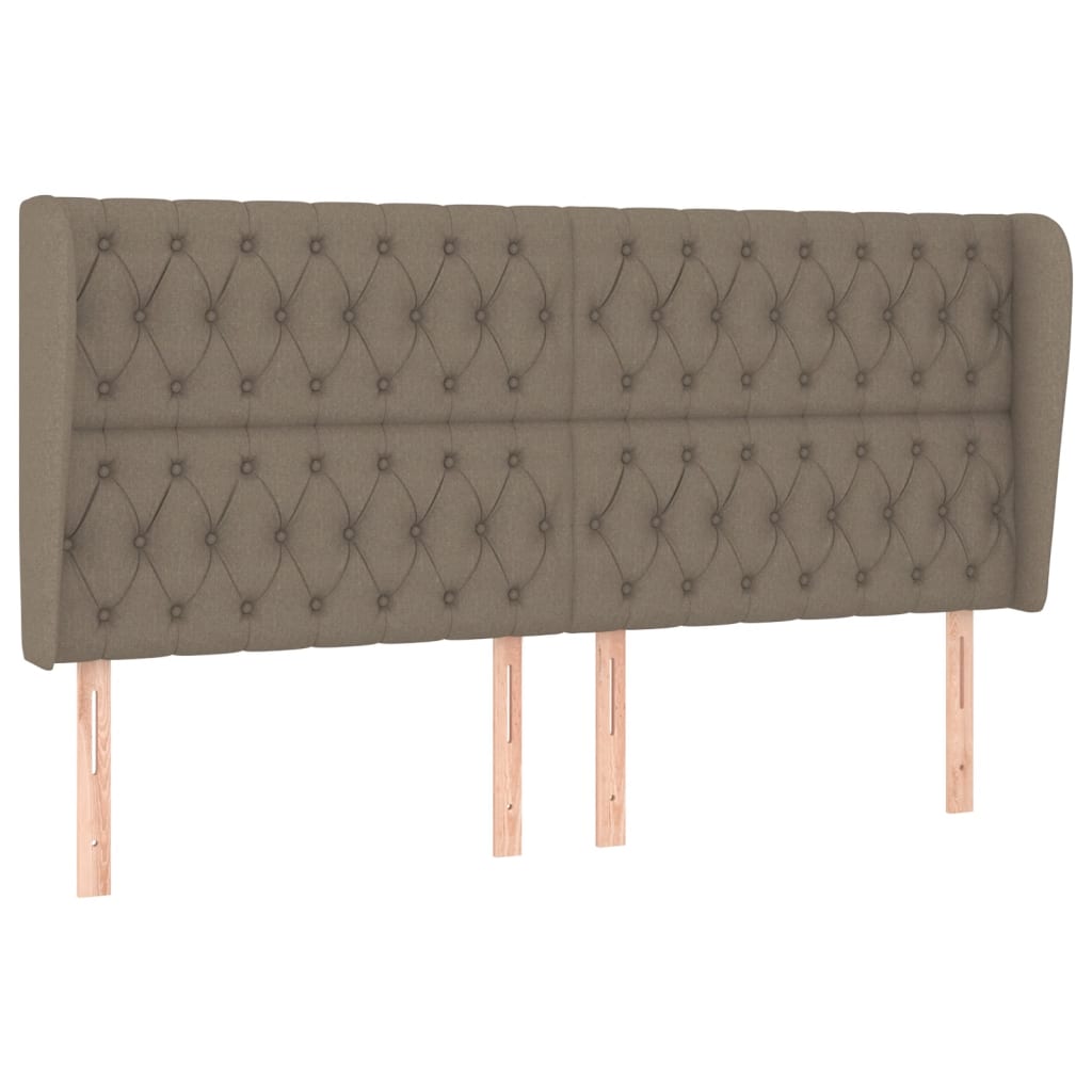 vidaXL Kopfteil mit Ohren Taupe 203x23x118/128 cm Stoff