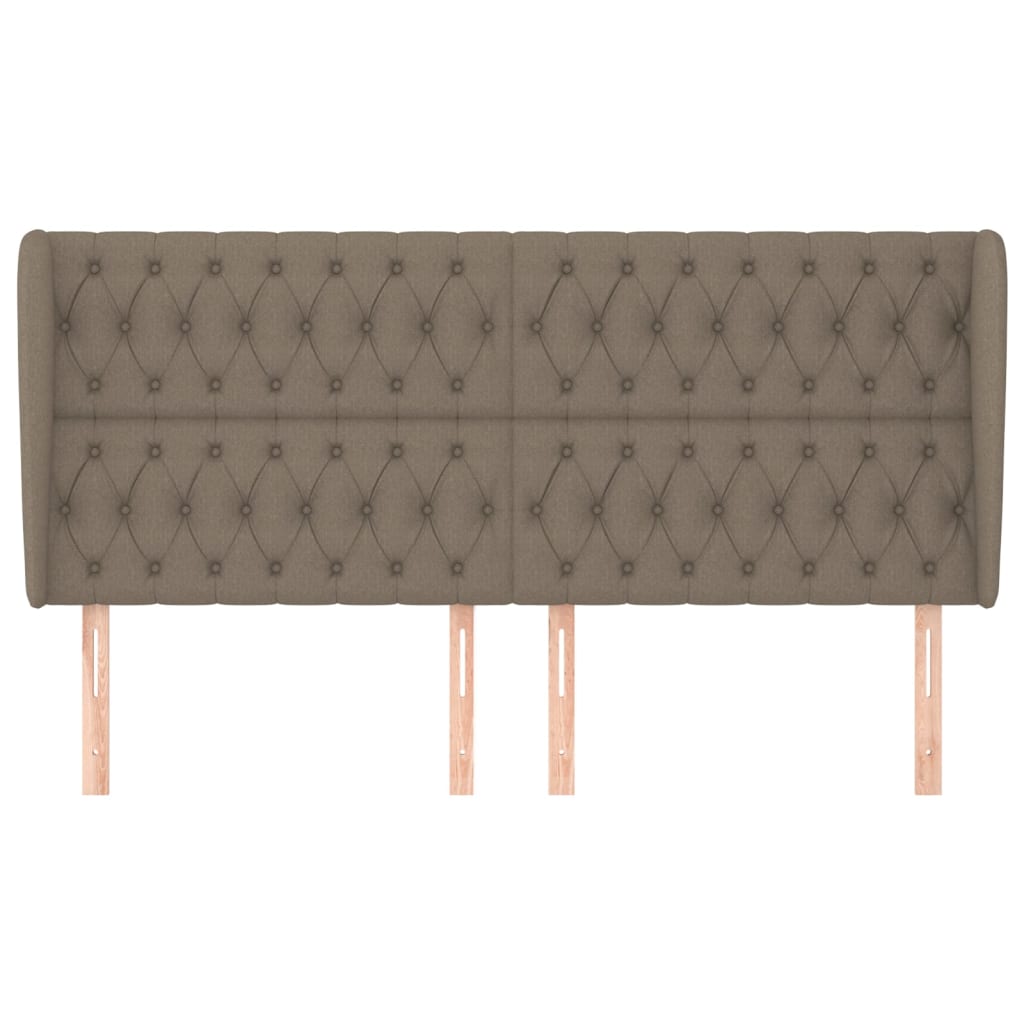 vidaXL Kopfteil mit Ohren Taupe 203x23x118/128 cm Stoff
