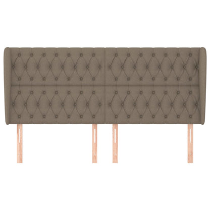 vidaXL Kopfteil mit Ohren Taupe 203x23x118/128 cm Stoff