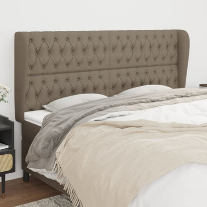 vidaXL Kopfteil mit Ohren Taupe 203x23x118/128 cm Stoff