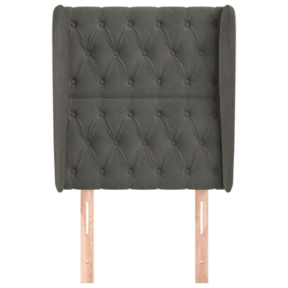 vidaXL Kopfteil mit Ohren Dunkelgrau 83x23x118/128 cm Samt