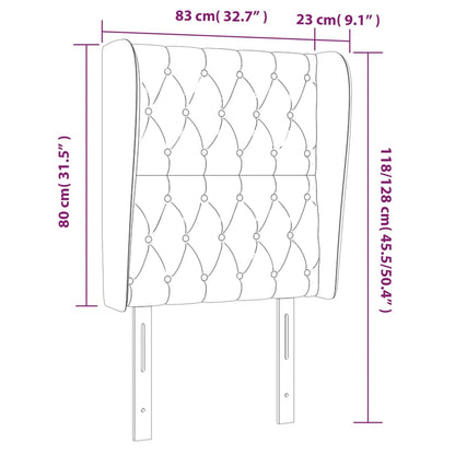 vidaXL Kopfteil mit Ohren Dunkelgrau 83x23x118/128 cm Samt