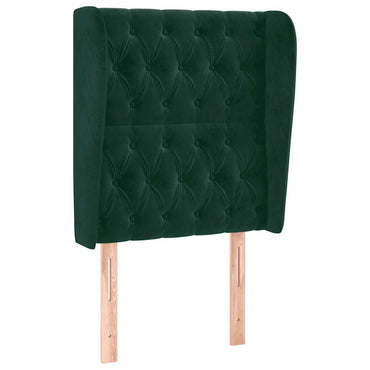 vidaXL Kopfteil mit Ohren Dunkelgrün 83x23x118/128 cm Samt