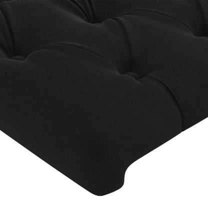 vidaXL Kopfteil mit Ohren Schwarz 93x23x118/128 cm Samt