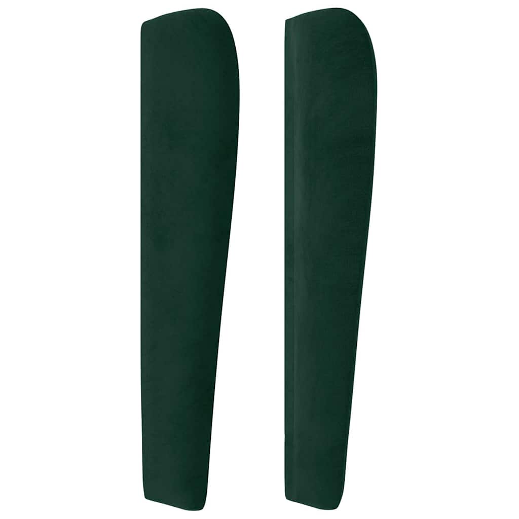 vidaXL Kopfteil mit Ohren Dunkelgrün 93x23x118/128 cm Samt