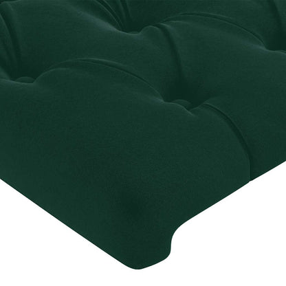 vidaXL Kopfteil mit Ohren Dunkelgrün 93x23x118/128 cm Samt