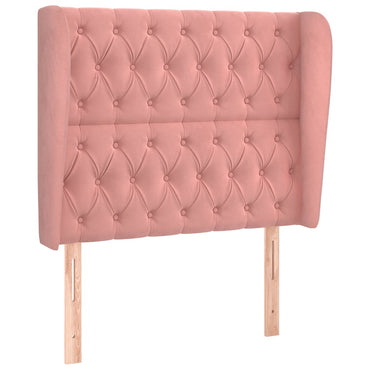 vidaXL Kopfteil mit Ohren Rosa 93x23x118/128 cm Samt