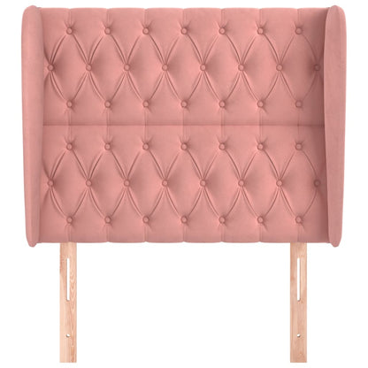 vidaXL Kopfteil mit Ohren Rosa 93x23x118/128 cm Samt