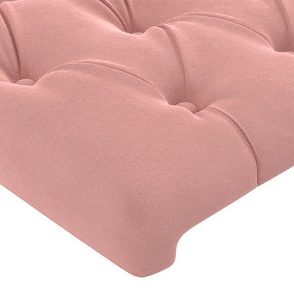 vidaXL Kopfteil mit Ohren Rosa 93x23x118/128 cm Samt
