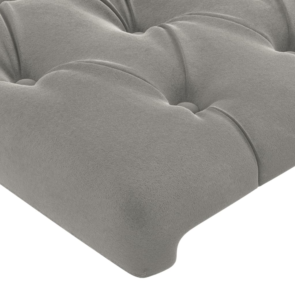 vidaXL Kopfteil mit Ohren Hellgrau 103x23x118/128 cm Samt