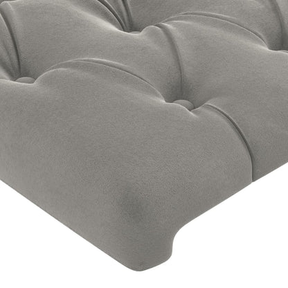 vidaXL Kopfteil mit Ohren Hellgrau 103x23x118/128 cm Samt