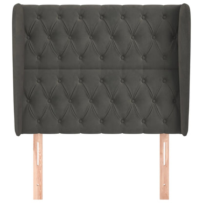 vidaXL Kopfteil mit Ohren Dunkelgrau 103x23x118/128 cm Samt