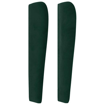 vidaXL Kopfteil mit Ohren Dunkelgrün 103x23x118/128 cm Samt