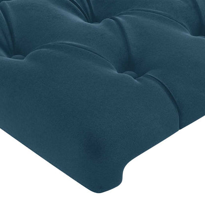 vidaXL Kopfteil mit Ohren Dunkelblau 103x23x118/128 cm Samt