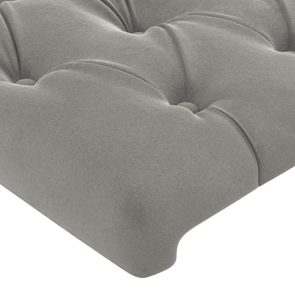 vidaXL Kopfteil mit Ohren Hellgrau 163x23x118/128 cm Samt