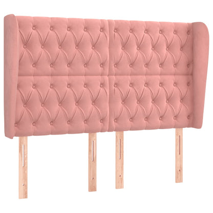 vidaXL Kopfteil mit Ohren Rosa 163x23x118/128 cm Samt