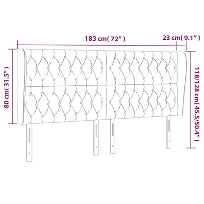 vidaXL Kopfteil mit Ohren Dunkelblau 183x23x118/128 cm Samt