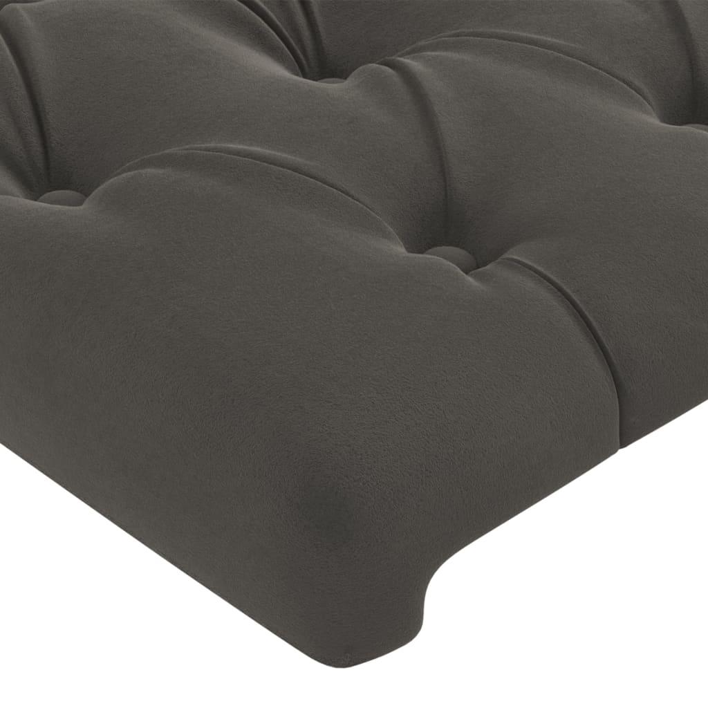 vidaXL Kopfteil mit Ohren Dunkelgrau 203x23x118/128 cm Samt