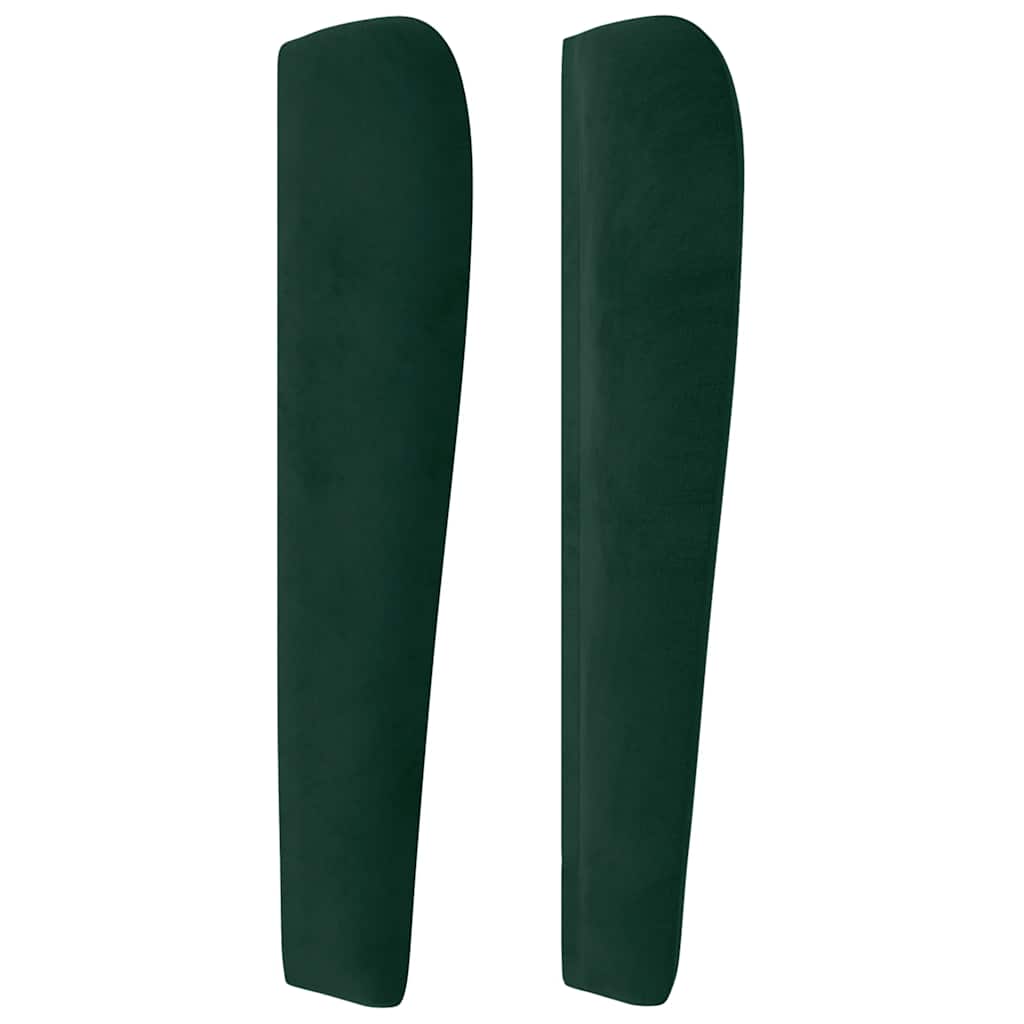 vidaXL Kopfteil mit Ohren Dunkelgrün 203x23x118/128 cm Samt