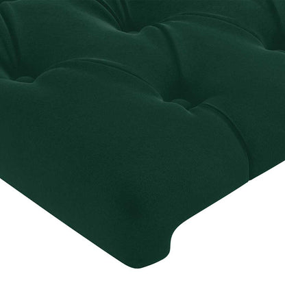 vidaXL Kopfteil mit Ohren Dunkelgrün 203x23x118/128 cm Samt