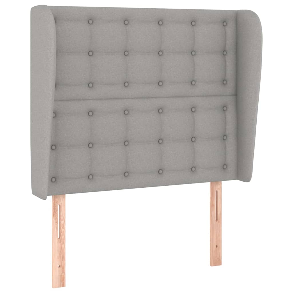 vidaXL Kopfteil mit Ohren Hellgrau 83x23x118/128 cm Stoff