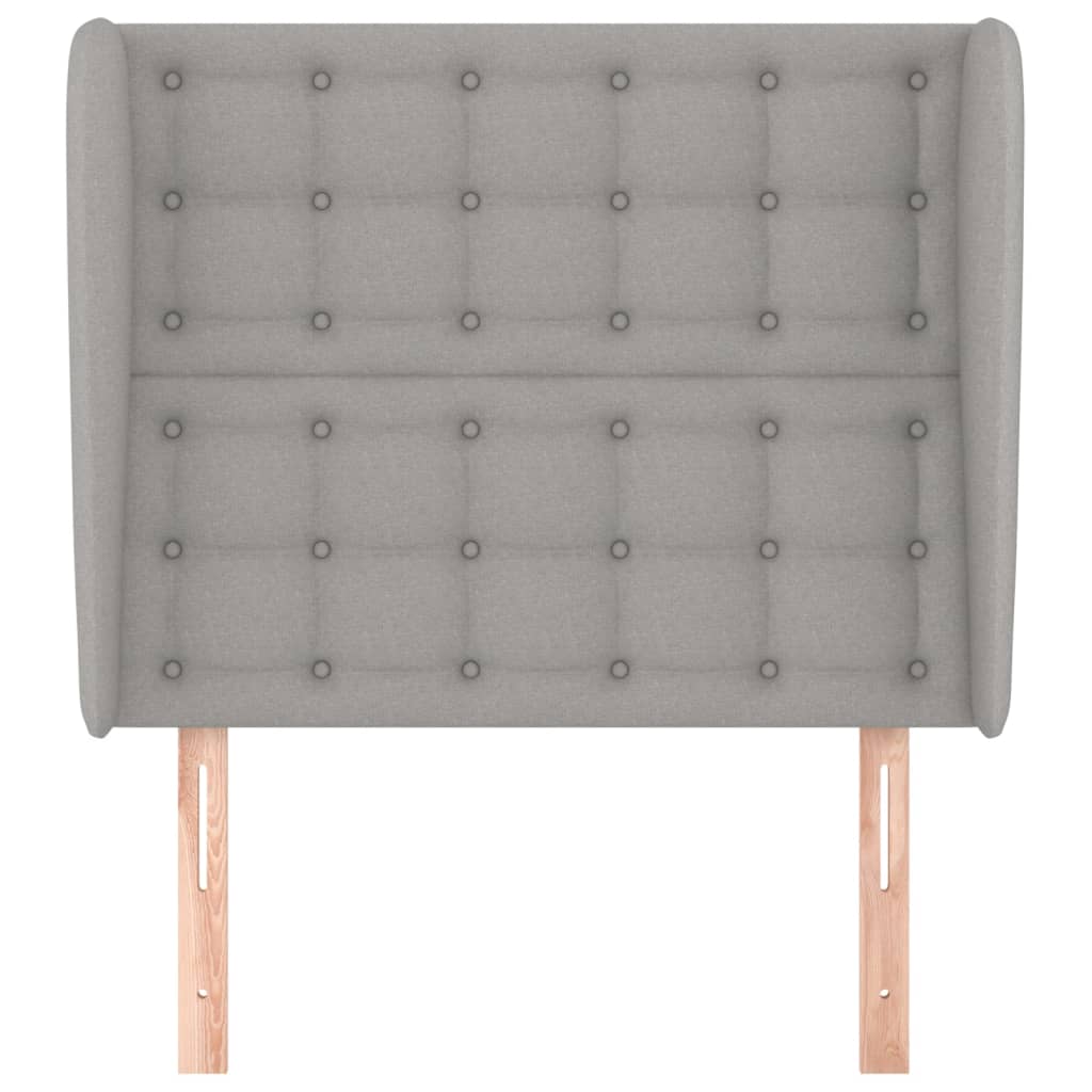 vidaXL Kopfteil mit Ohren Hellgrau 83x23x118/128 cm Stoff