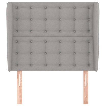 vidaXL Kopfteil mit Ohren Hellgrau 83x23x118/128 cm Stoff