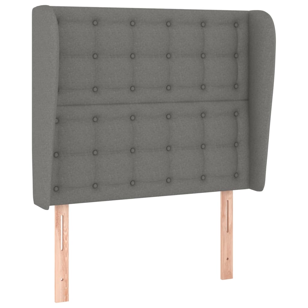 vidaXL Kopfteil mit Ohren Dunkelgrau 83x23x118/128 cm Stoff