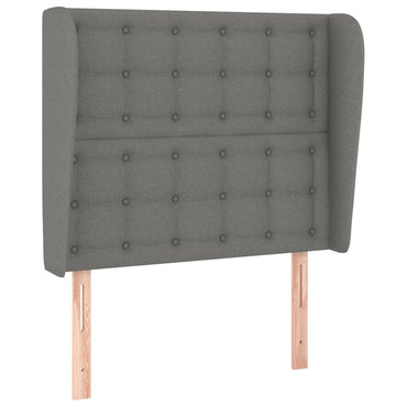 vidaXL Kopfteil mit Ohren Dunkelgrau 83x23x118/128 cm Stoff