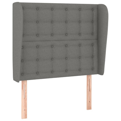 vidaXL Kopfteil mit Ohren Dunkelgrau 83x23x118/128 cm Stoff