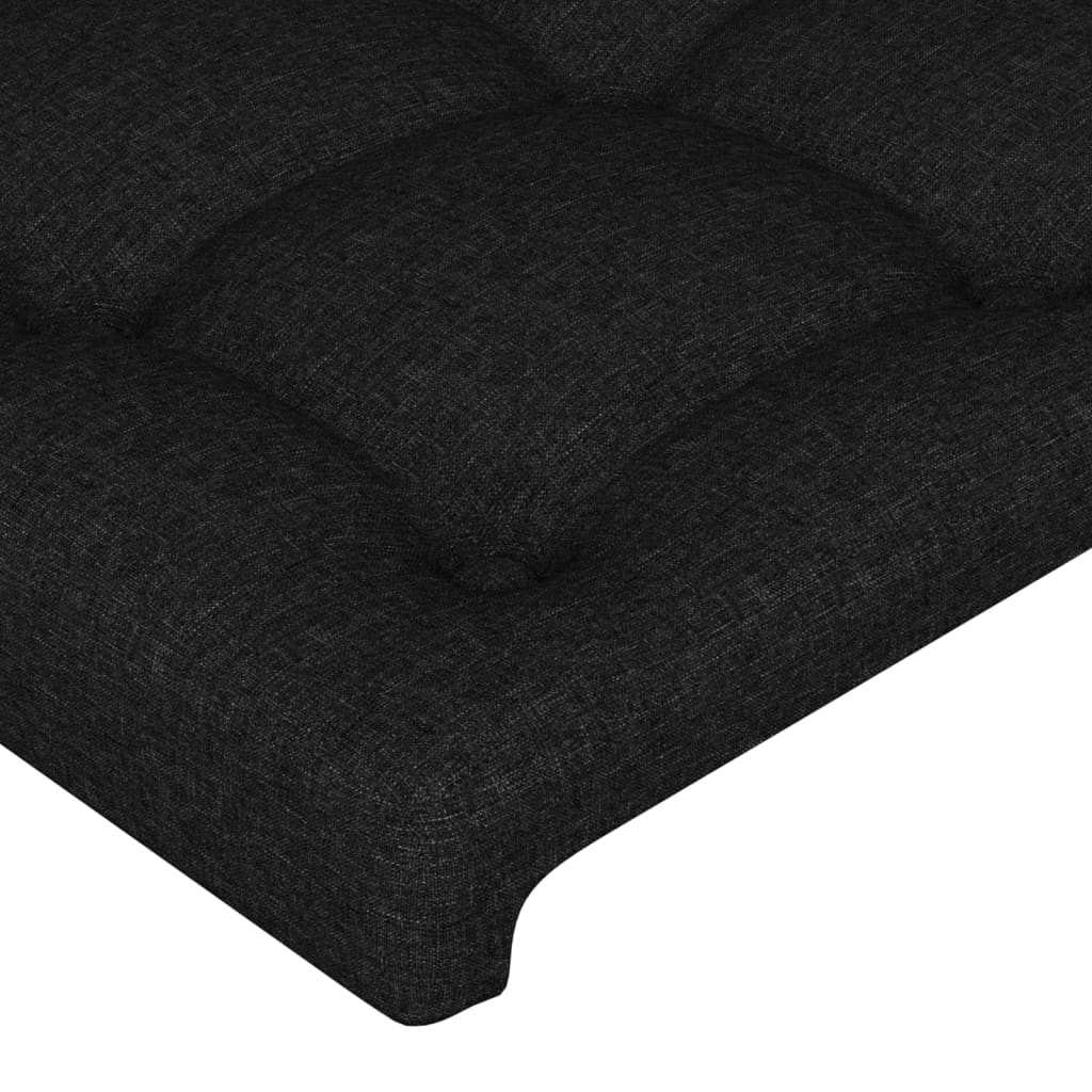 vidaXL Kopfteil mit Ohren Schwarz 83x23x118/128 cm Stoff