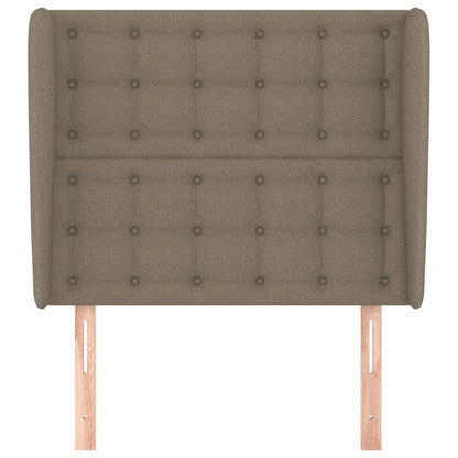 vidaXL Kopfteil mit Ohren Taupe 93x23x118/128 cm Stoff