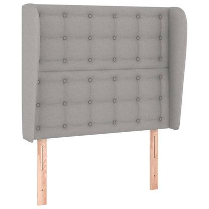 vidaXL Kopfteil mit Ohren Hellgrau 103x23x118/128 cm Stoff