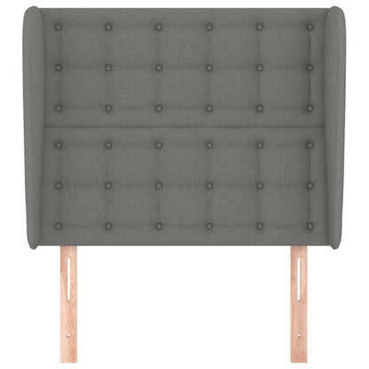 vidaXL Kopfteil mit Ohren Dunkelgrau 103x23x118/128 cm Stoff