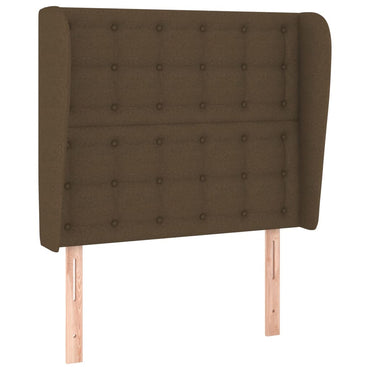 vidaXL Kopfteil mit Ohren Dunkelbraun 103x23x118/128 cm Stoff