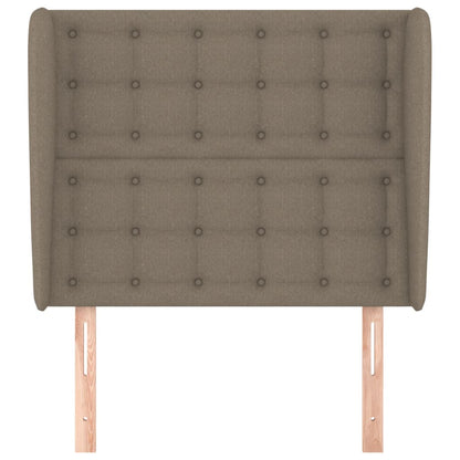 vidaXL Kopfteil mit Ohren Taupe 103x23x118/128 cm Stoff