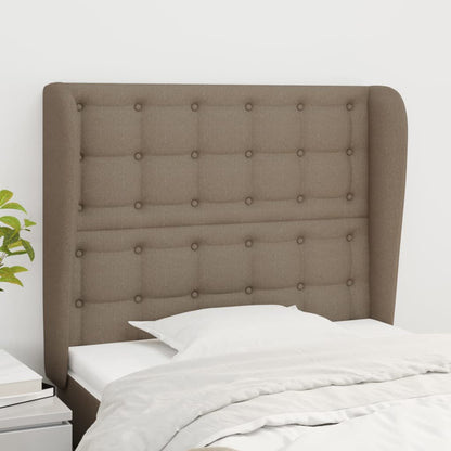 vidaXL Kopfteil mit Ohren Taupe 103x23x118/128 cm Stoff