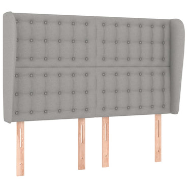 vidaXL Kopfteil mit Ohren Hellgrau 147x23x118/128 cm Stoff