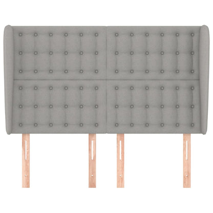 vidaXL Kopfteil mit Ohren Hellgrau 147x23x118/128 cm Stoff