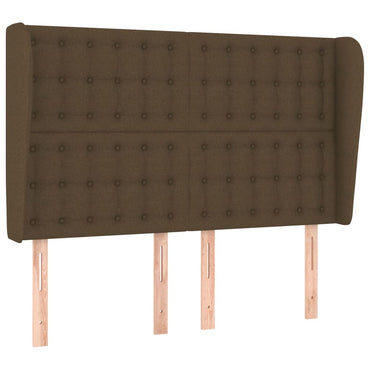 vidaXL Kopfteil mit Ohren Dunkelbraun 147x23x118/128 cm Stoff