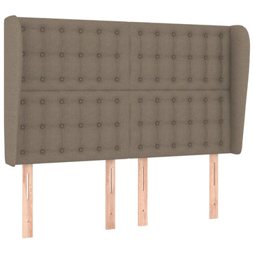vidaXL Kopfteil mit Ohren Taupe 147x23x118/128 cm Stoff