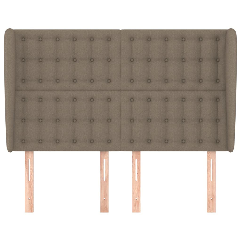 vidaXL Kopfteil mit Ohren Taupe 147x23x118/128 cm Stoff