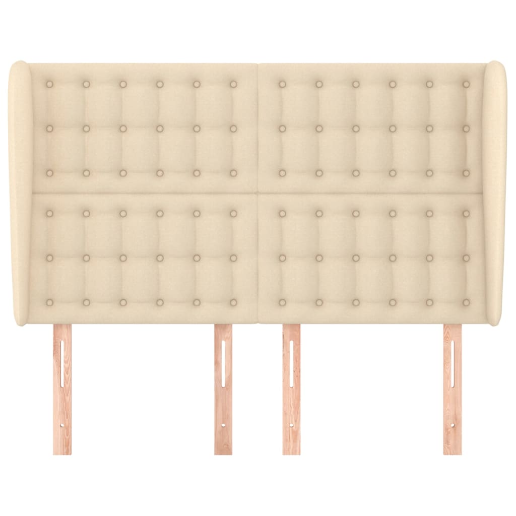 vidaXL Kopfteil mit Ohren Creme 147x23x118/128 cm Stoff
