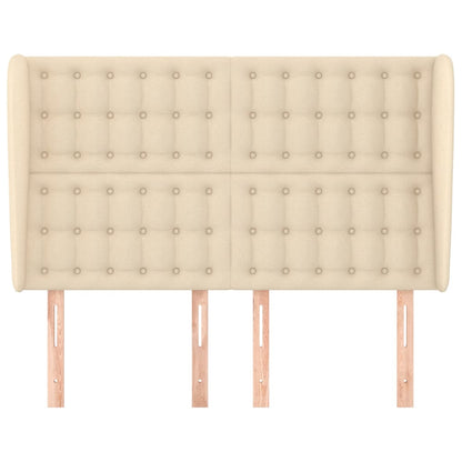 vidaXL Kopfteil mit Ohren Creme 147x23x118/128 cm Stoff